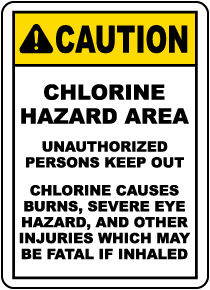 Chlorine Hazard Area Sign
