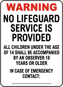 New Mexico No Lifeguard Sign