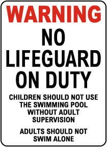 North Carolina No Lifeguard Sign