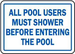 North Carolina Shower Before Entering Pool Sign