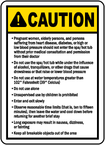 South Dakota Spa Caution Sign