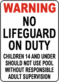 Utah No Lifeguard on Duty Sign