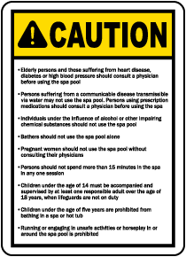 Utah Spa Rules and Warnings Sign
