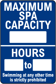 Maximum Spa Capacity Sign