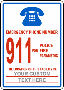 Custom Emergency Phone Location Sign
