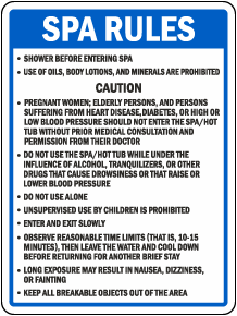 North Carolina Spa Rules Sign