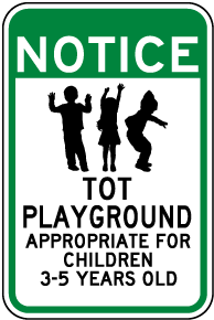 Playground For Children 3-5 Years Old Sign