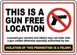 New York Gun Free Location Sign