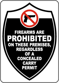 Firearms Are Prohibited on These Premises Sign