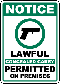 Wisconsin Lawful Concealed Carry Permitted Sign