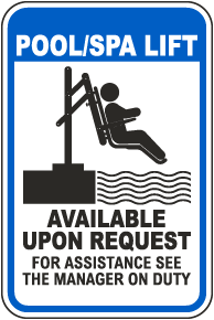 Pool/Spa Lift Sign