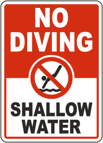 No Diving Shallow Water Sign
