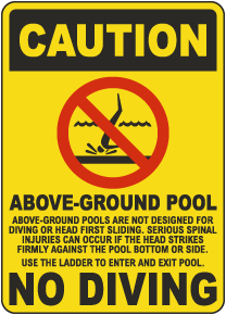 Caution Above-Ground Pool Sign