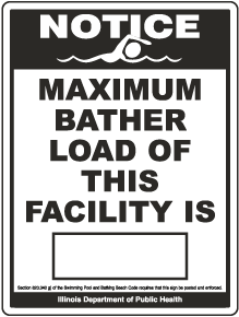 Illinois Maximum Bather Load Sign