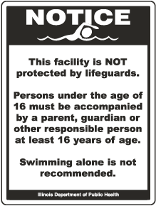 Illinois Facility Not Protected by Lifeguards Sign