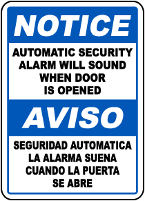 Bilingual Security Alarm Will Sound Sign