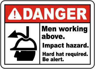 Men Working Above Impact Hazard Sign