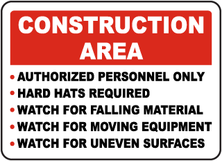 Construction Area Rules Sign