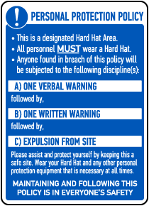 Personal Protection Policy Sign
