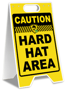 Caution Hard Hat Area Floor Sign