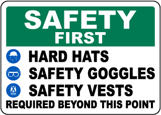 Safety First Proper PPE Required Sign