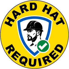 Hard Hat Required Floor Sign