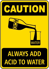 Caution Always Add Acid To Water Sign