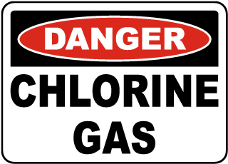 Danger Chlorine Gas Sign
