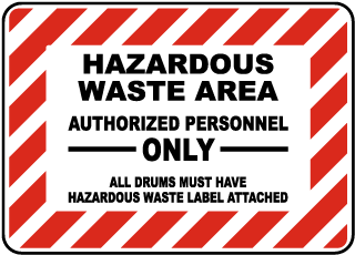 Hazardous Waste Area Sign