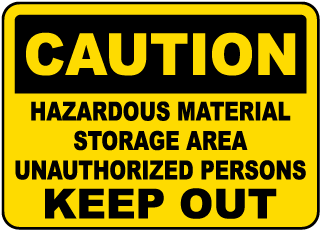 Hazardous Material Storage Area Sign