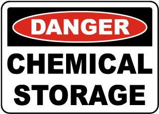 300x200mm Safety Signs DANGER Chemical store Warning Sign 
