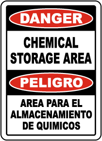 Bilingual Chemical Storage Area Sign