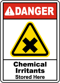 Chemical Irritants Stored Here Sign