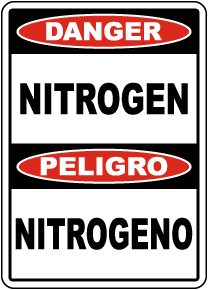 Bilingual Danger Nitrogen Sign