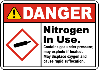 Danger Nitrogen In Use Sign