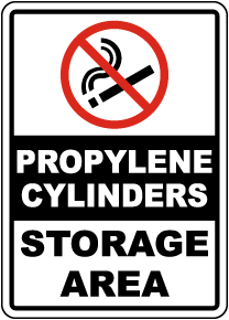 Propylene Cylinders Storage Area Sign
