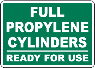 Full Propylene Cylinders Sign