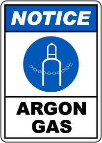 Notice Argon Gas Sign