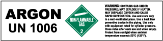 Non-Flammable Argon Label