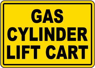Gas Cylinder Lift Cart Sign