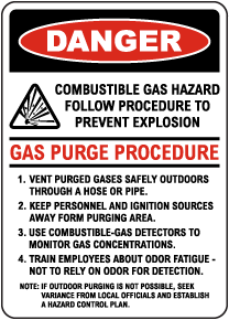 Danger Combustible Gas Hazard Sign