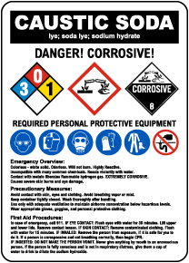Caustic Soda Hazardous Material Sign
