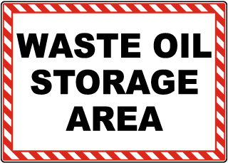 Waste Oil Storage Sign