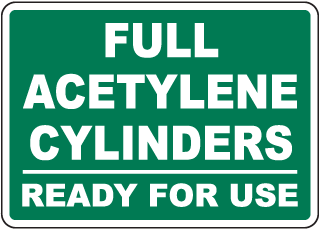 Full Acetylene Cylinders Sign