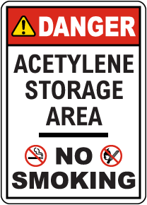 Acetylene Storage Area Sign