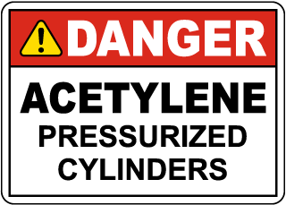 Acetylene Pressurized Cylinders Sign