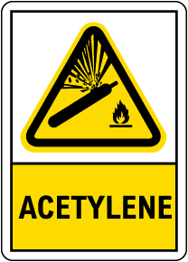 Acetylene Explosion Hazard Sign