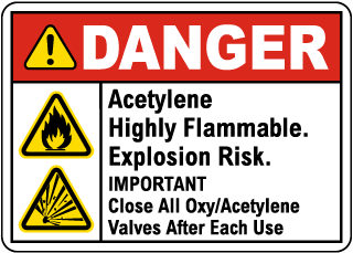 Acetylene Highly Flammable Sign