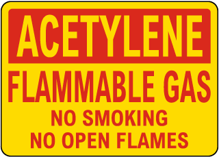 Acetylene Flammable Gas Sign
