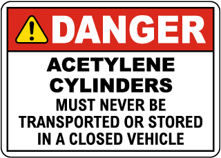Acetylene Storage Area Sign